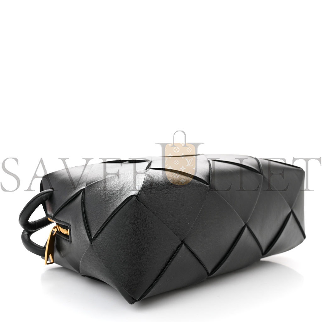 BOTTEGA VENETA LAMBSKIN MAXI INTRECCIATO SMALL CASSETTE CAMERA BAG BLACK (22*15*8cm) BOTTEGA VENETA LAMBSKIN MAXI INTRECCIATO SMALL CASSETTE CAMERA BAG BLACK (22*15*8cm)